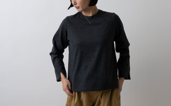 HANDROOM WOMENS ウールジャージー クルーネックカットソー chacoal｜ladies｜2size