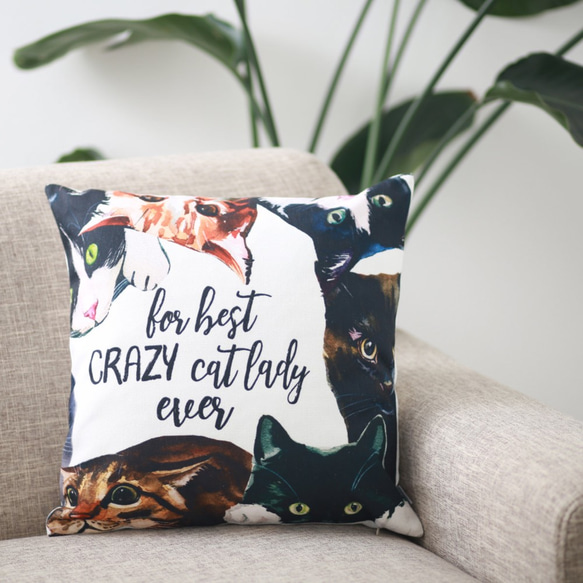 キャット クッションカバー CRAZY CAT jubileecushionYL017