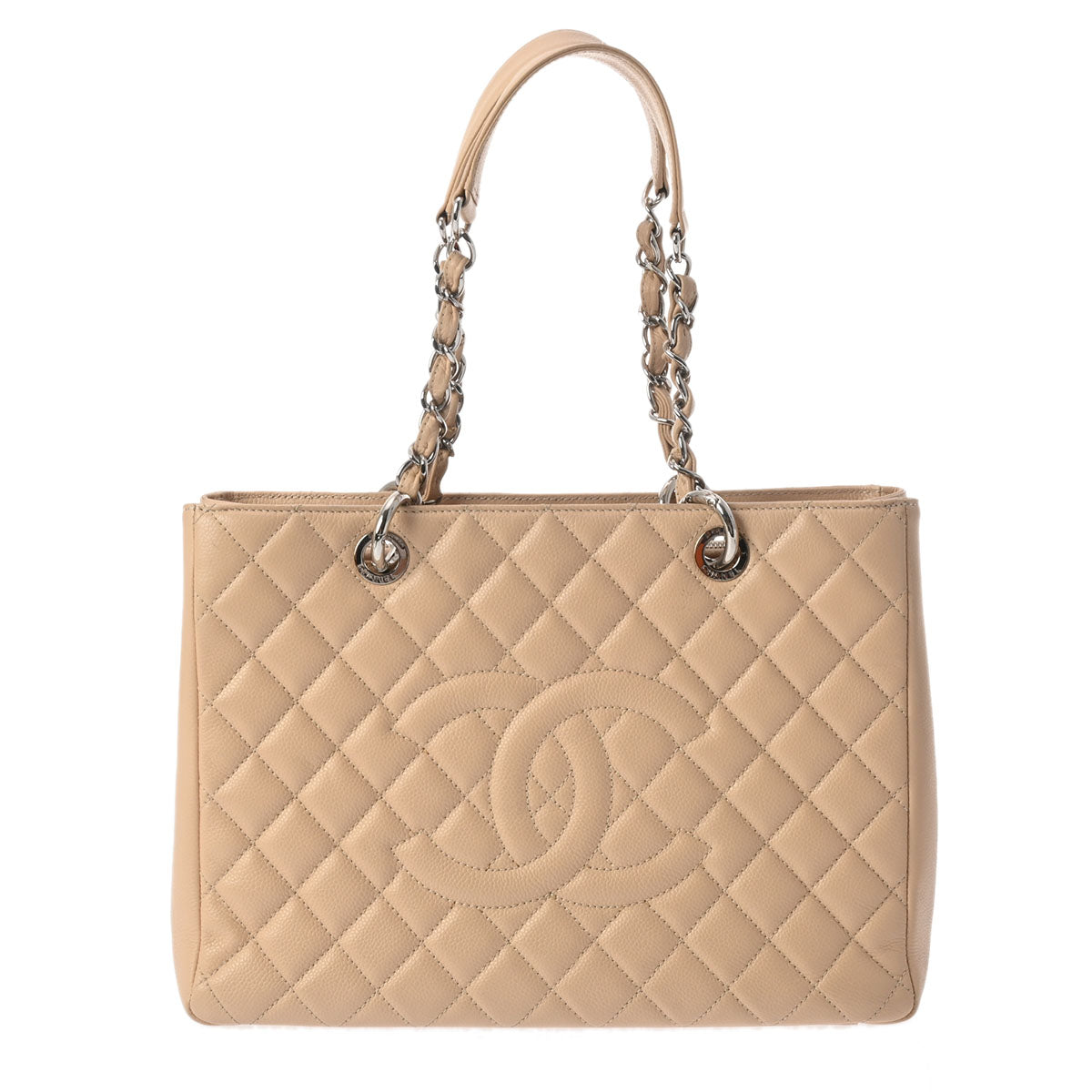 CHANEL シャネル GST グランドショッピングトート ベージュ シルバー金具 A50995 レディース キャビアスキン トートバッグ ABランク 中古 