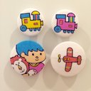 マグネット4個セット(赤ちゃんと人形・飛行機・汽車)