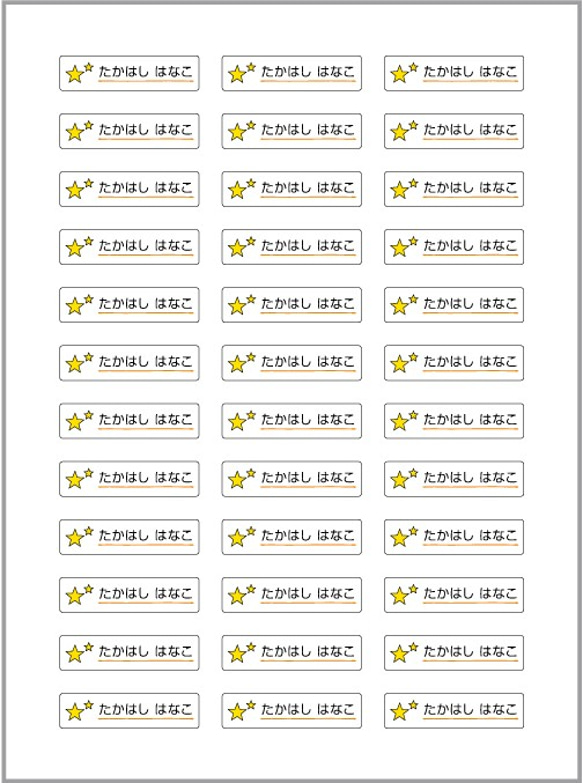 お名前シール【 星 】耐水シールSサイズ