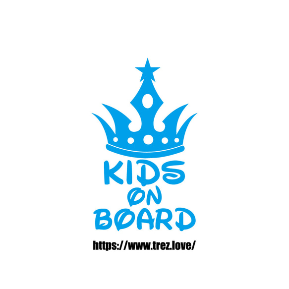 全10色 KIDS ON BOARD クラウン 王冠 ステッカー