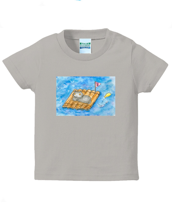 イカダ猫 キッズTシャツ　〜a cat on the raft〜