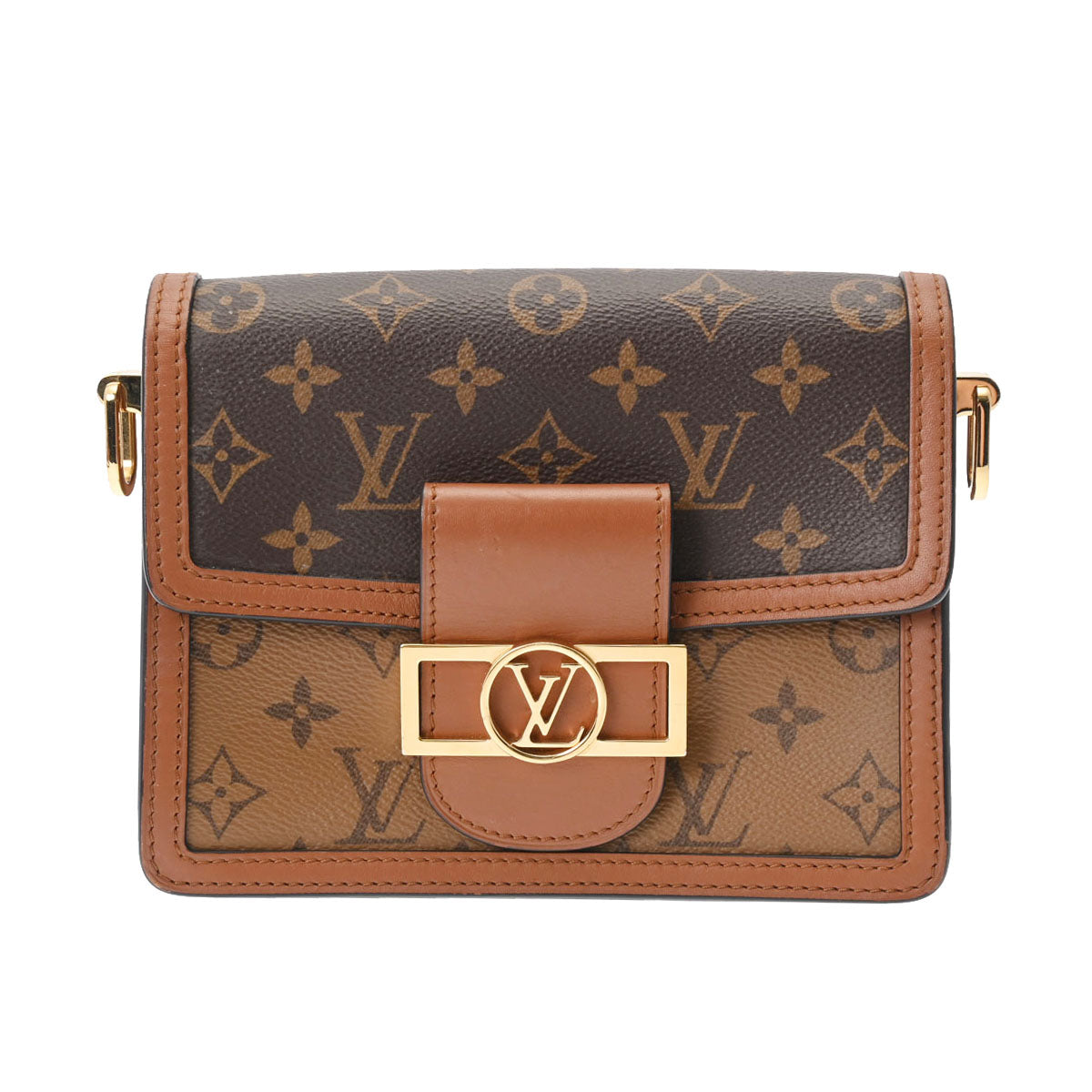 LOUIS VUITTON ルイヴィトン モノグラムリバース ドーフィーヌMINI ブラウン M45959 レディース モノグラムリバースキャンバス ショルダーバッグ Aランク 中古 