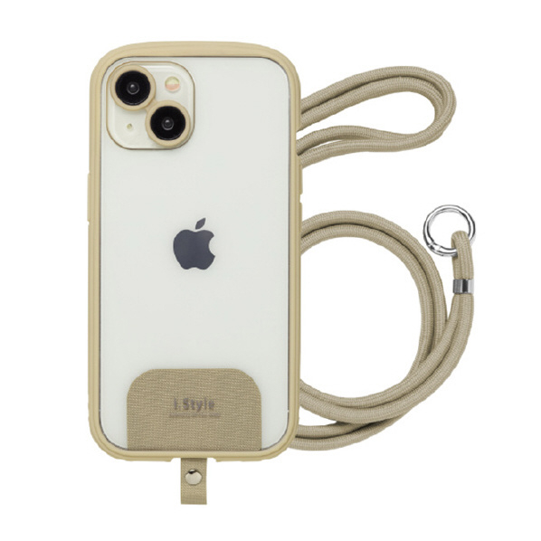 NATURAL design iPhone 15/14用背面型ケース i.Style Shoulder ベージュ IP23-61-ISSH04