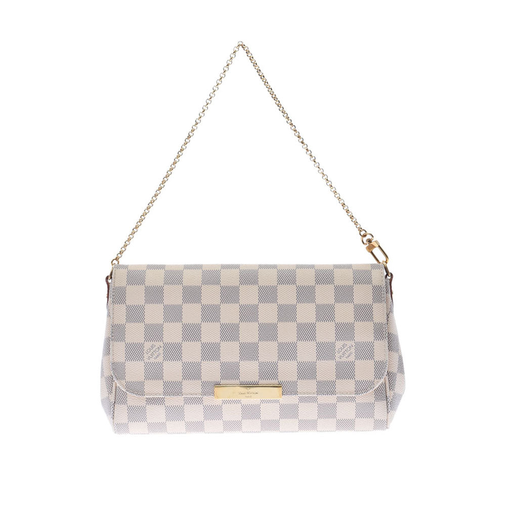 LOUIS VUITTON ルイヴィトン ダミエ アズール フェイボリットMM 2WAYバッグ 白 N41275 レディース ダミエアズールキャンバス ショルダーバッグ ABランク 中古 