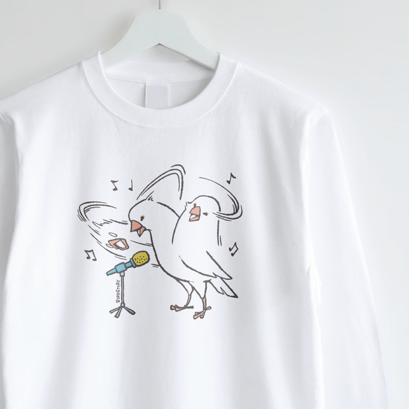 長袖Tシャツ（ENJOY MUSIC / ボーカリスト / 白文鳥 / B）