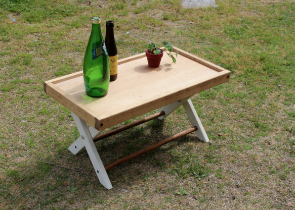 folding table 折りたたみローテーブル60 ホワイトシャビー　キャンプ　camp アウトドア　outdoor