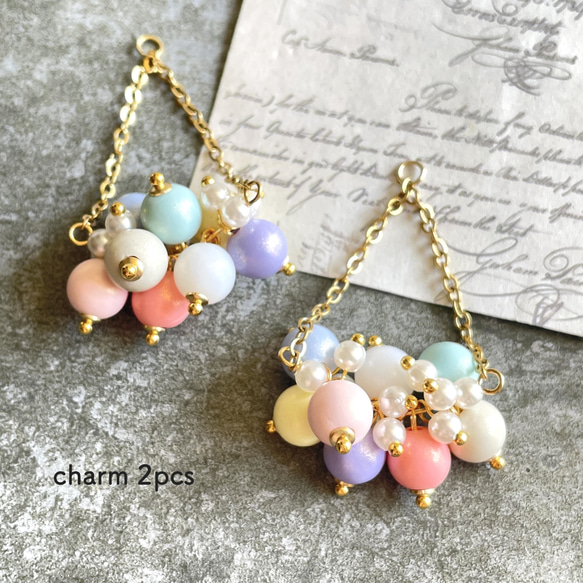 ２pcs★charm・ macaron tassel（タッセルチャーム)