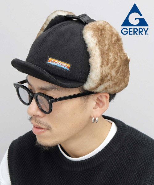 GERRY ジェリー フリース ショートブリム イヤーフラップ フライトキャップ アンパイアキャップ ツバ短い 帽子 秋 冬 防寒 アウトドア 旅行 レジャー