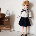 かわいさ満点！リカちゃん用白セーラー服