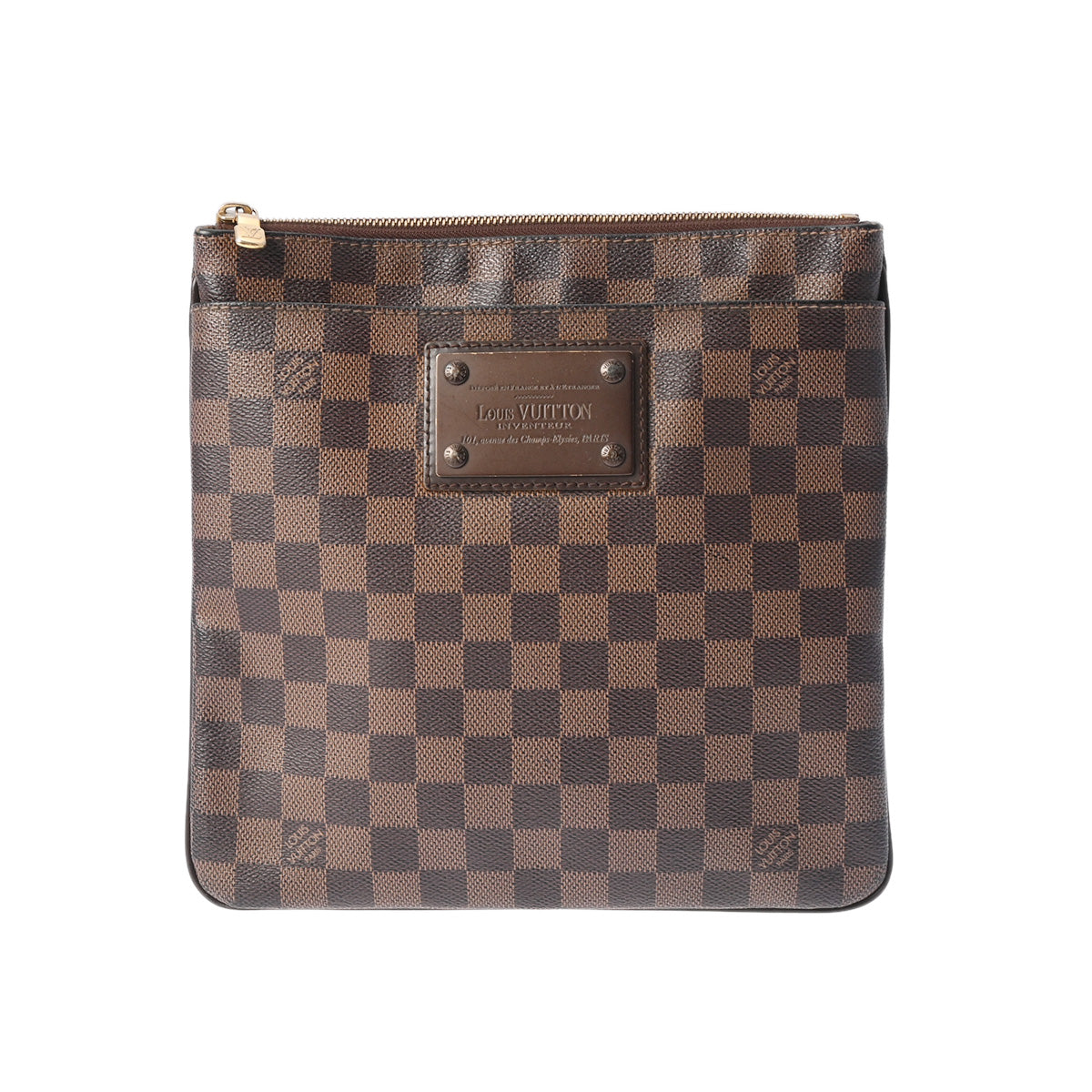 LOUIS VUITTON ルイヴィトン ダミエ ポシェットプラットブルックリン ブラウン N41100 レディース ダミエキャンバス ショルダーバッグ Bランク 中古 