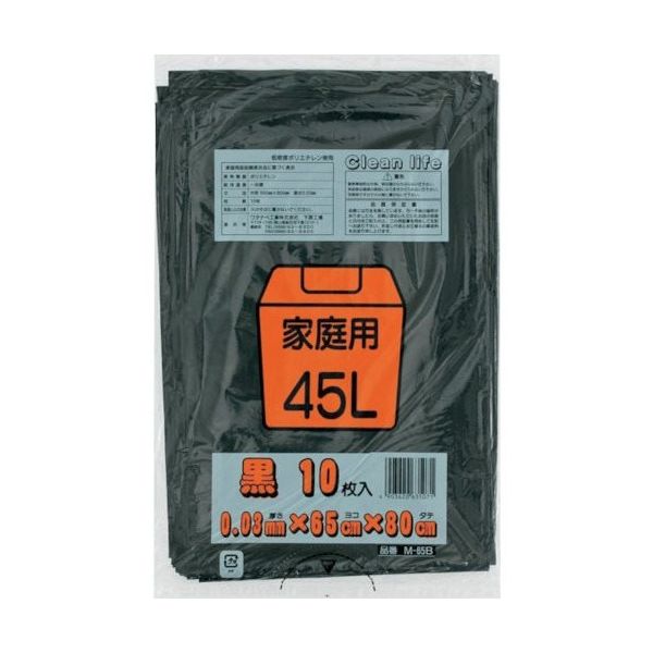 ワタナベ工業 ワタナベ 家庭用 45L 黒 M-65B 1セット(600枚:10枚×60袋) 379-5404（直送品）