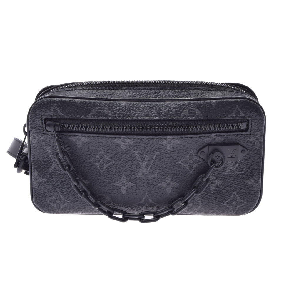 LOUIS VUITTON ルイヴィトン モノグラム エクリプス ポシェット ヴォルガ 黒 M68321 メンズ モノグラムキャンバス クラッチバッグ Aランク 中古 