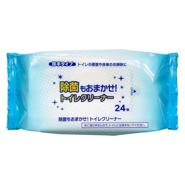 ウチダ 除菌もおまかせ！トイレクリーナー24枚 000C2032 1箱（100個入）（直送品）