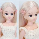 377リカちゃん ヘアピン左右2点セット（リボン・ピンク）●0730