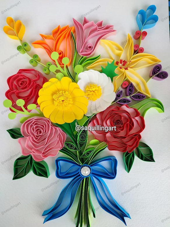 ペーパークイリングブーケ/Handmade Paper Quilling Bouquet