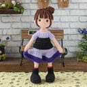 ［S］ミニチュア　お団子ヘアの女の子　あみぐるみ