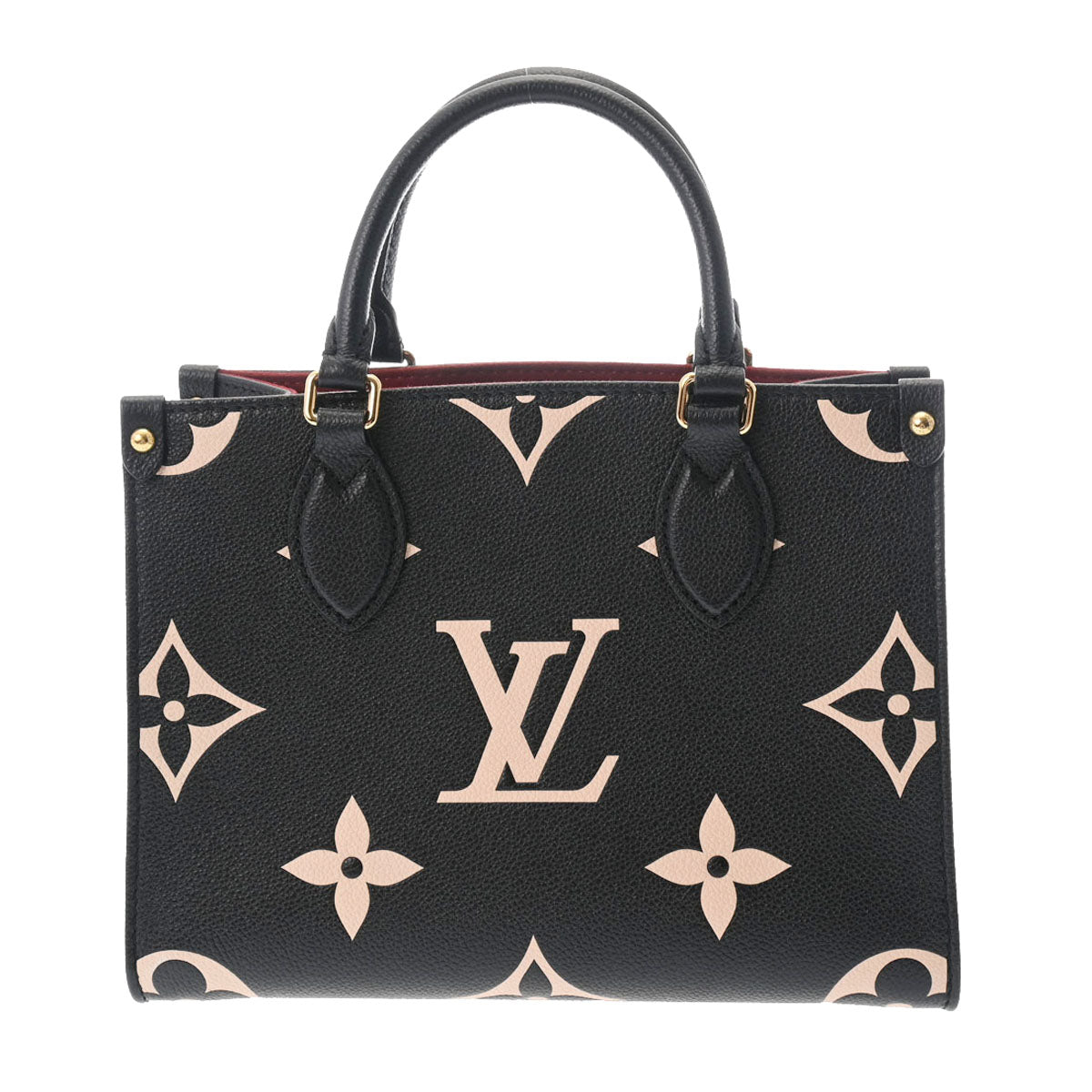 LOUIS VUITTON ルイヴィトン モノグラムアンプラント オンザゴー PM 2WAY 黒/ベージュ M45659 レディース レザー ハンドバッグ Aランク 中古 