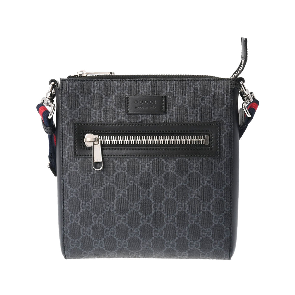 GUCCI グッチ スモールメッセンジャーバッグ 黒 シルバー金具 523599 メンズ GGスプリームキャンバス ショルダーバッグ Aランク 中古 