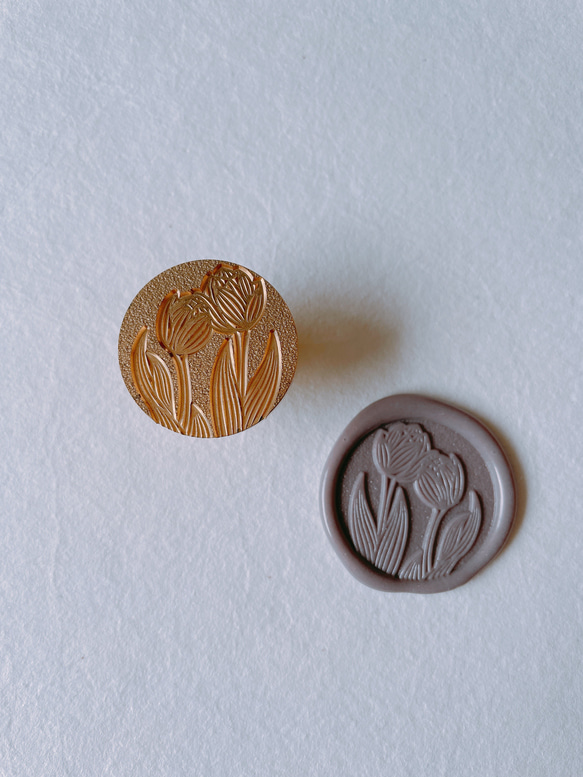 Wax Stamp -Tulip／スタンプヘッド(サンド加工)