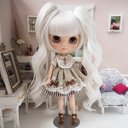 ネオブライス ウィッグ 姫バングツーテール スノーホワイト 10インチ/ドール Blythe