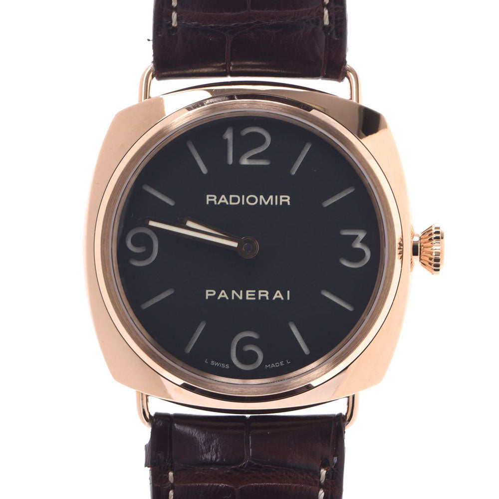 OFFICINE PANERAI オフィチーネパネライ ラジオミール ベース PAM00231 メンズ PG/革 腕時計 手巻き 黒文字盤 Aランク 中古 