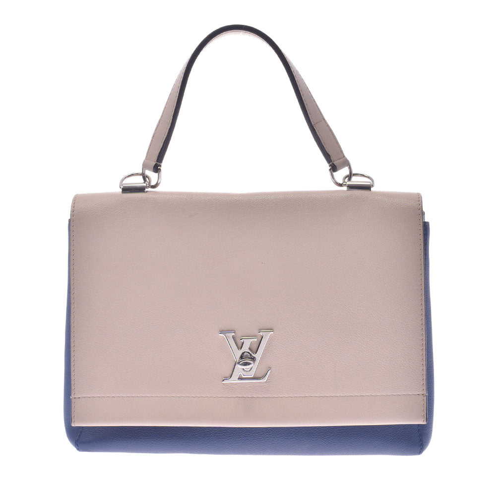 LOUIS VUITTON ルイヴィトン ロックミー 2 2WAYバッグ バイカラー デニムアンクル/ベージュ シルバー金具 M41793 レディース カーフ ハンドバッグ Bランク 中古 