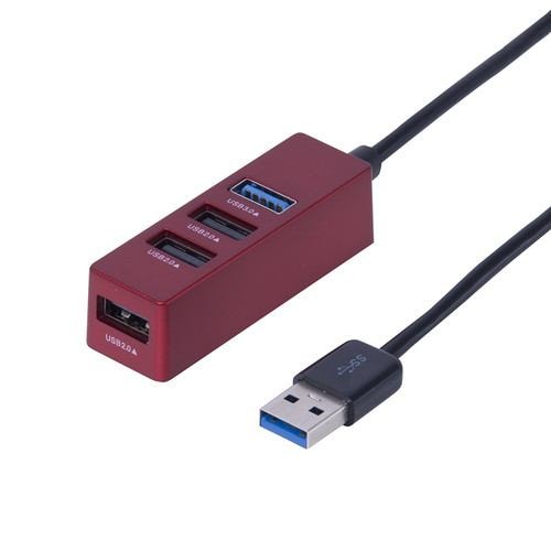 ナカバヤシ UH-3064R USB3.0＋2.04ポートハブ レッド