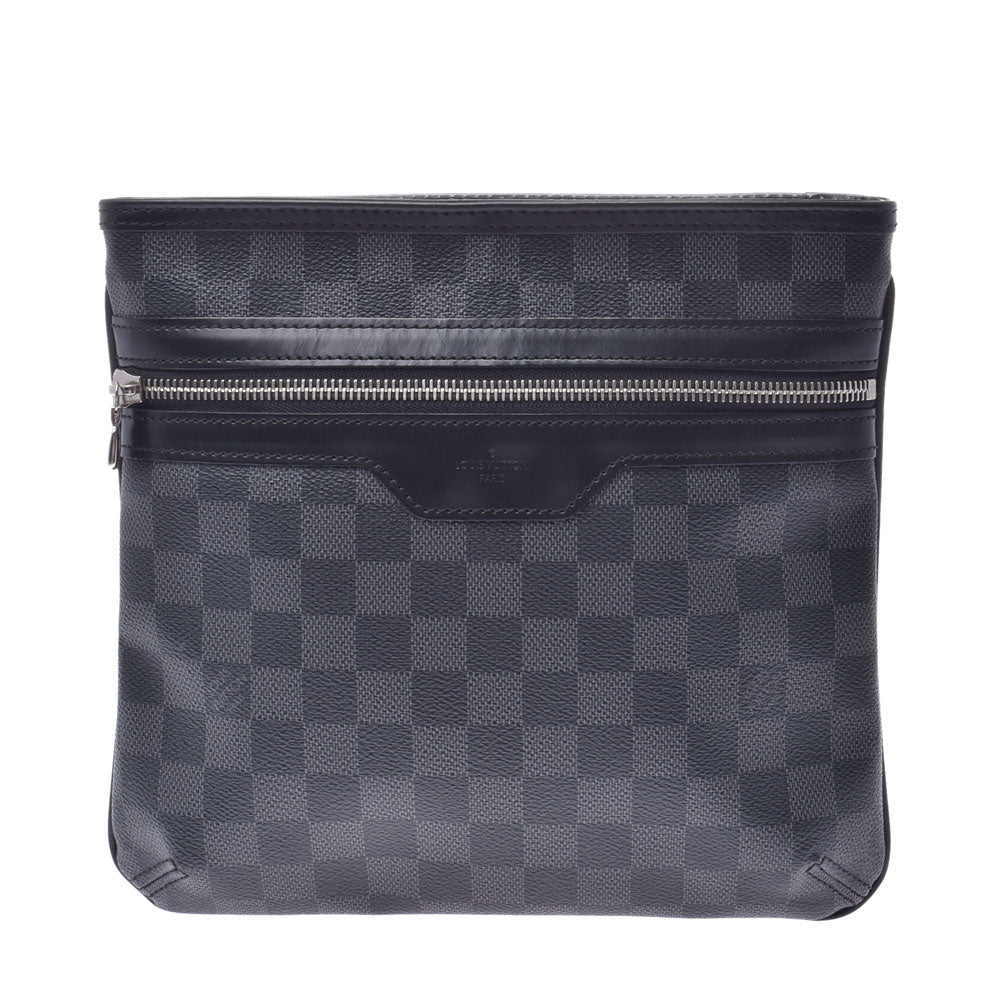 LOUIS VUITTON ルイヴィトングラフィット トマス  ダミエ 黒/グレー系 メンズ ダミエグラフィットキャンバス ショルダーバッグ N58028  中古