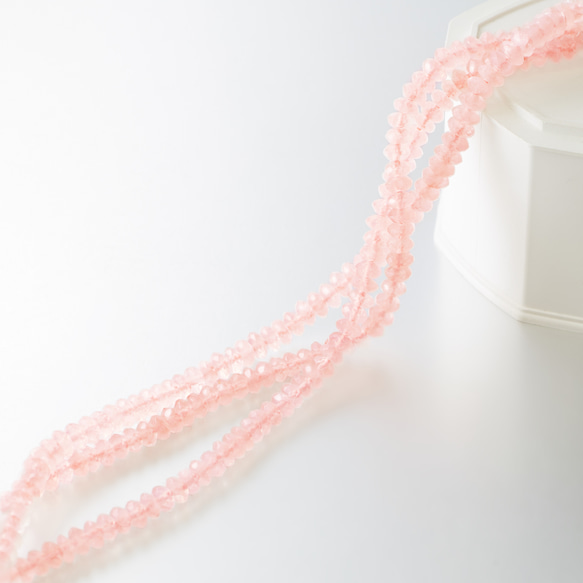 天然石　ローズコーツ　6ｍｍ　ボタンカット　RoseＱuatrs　40ｃｍ　Strings