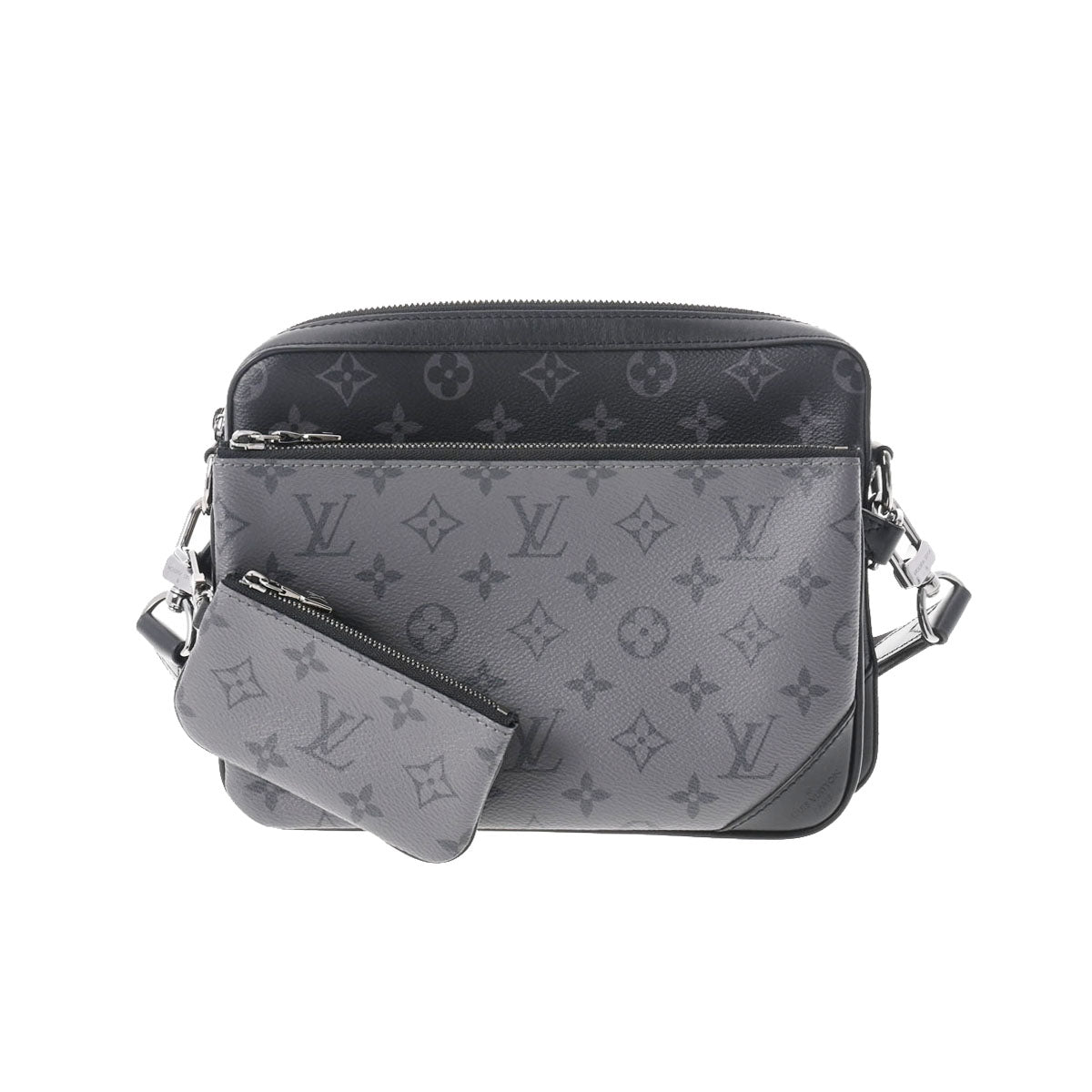 LOUIS VUITTON ルイヴィトン モノグラム エクリプス トリオメッセンジャー 黒/グレー M69443 メンズ モノグラムエクリプスキャンバス ショルダーバッグ 新同 中古 