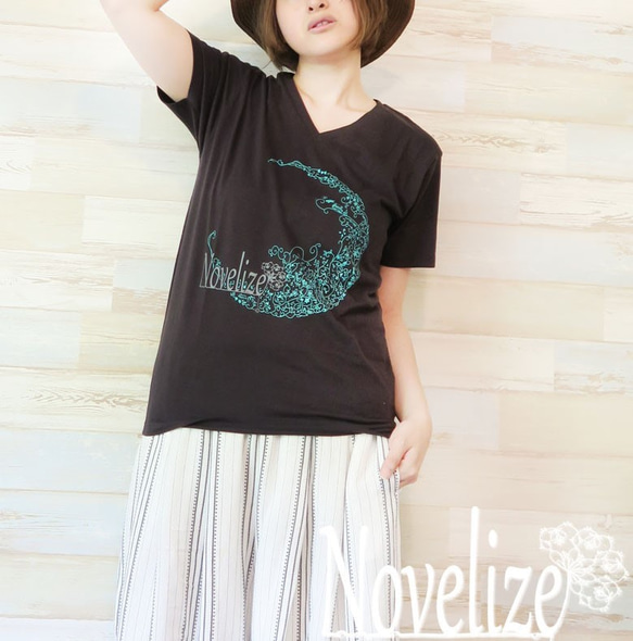 おとなのＴシャツ　*sharon-Tee*　Vネック＊ブラック＊