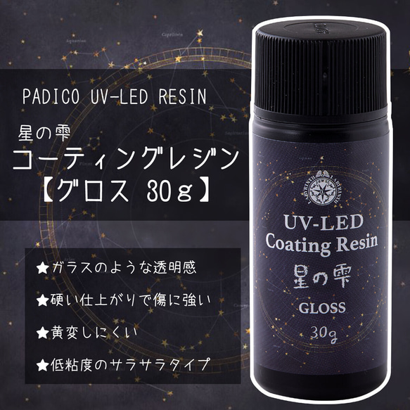 【新発売特典30％OFF】【2023年新商品】星の雫グロス【30g】パジコ UV-LEDレジン液 コーティングレジン