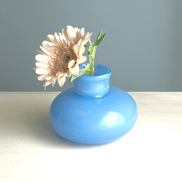 +yuragi no.14 cream blue  mini vase