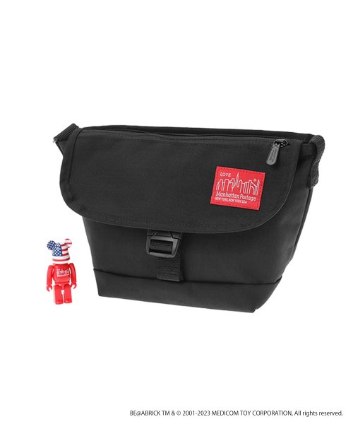 Nylon Messenger Bag Flap Zipper Pocket w/ BE@RBRICK 2023