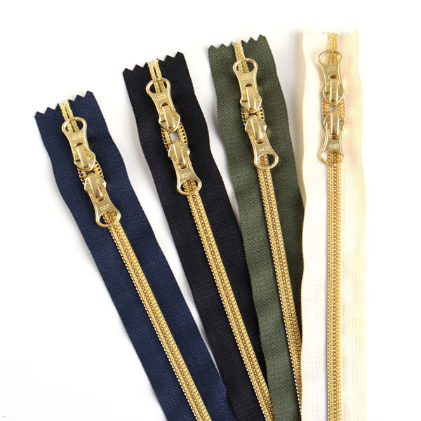 YKK メタリオンファスナー両開き　50cm　ゴールド 4色セット 5CM50G-4MIX　4本入/5袋セット（直送品）