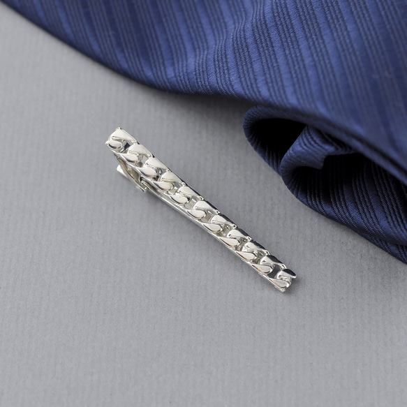 Sterling Silver Curb Chain Tie Clip,SV925