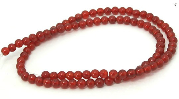 天然石 ビーズ ライン 卸売　カーネリアン　丸玉(ラウンド)ビーズ　4mm　carnelian-round-4