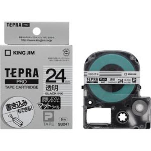 キングジム「TEPRA(テプラ)PRO」マットラベル 透明／黒文字 24mm