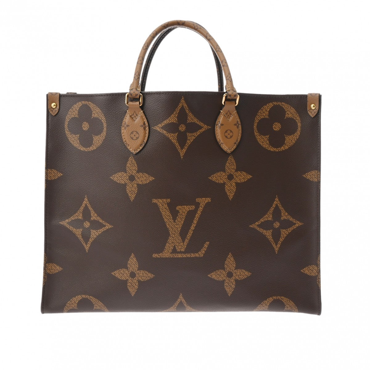 LOUIS VUITTON ルイヴィトン モノグラムジャイアント オンザゴー GM 旧型 2WAYトート ブラウン M45320 ユニセックス モノグラムキャンバス ハンドバッグ ABランク 中古 