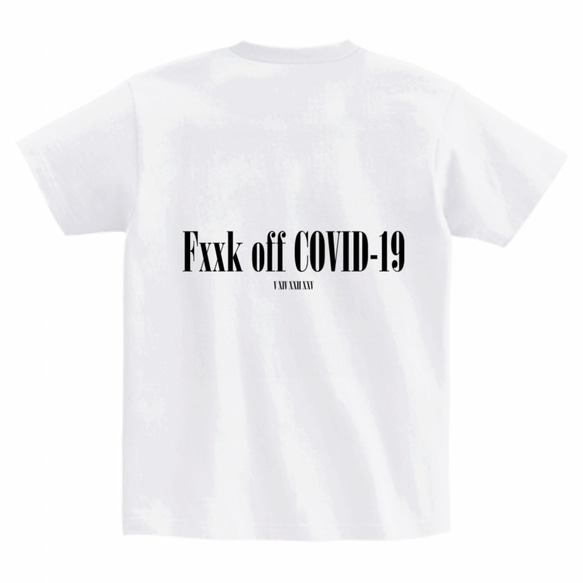 綿生地 ロゴT 半袖Tシャツ Fxxk off COVID-19