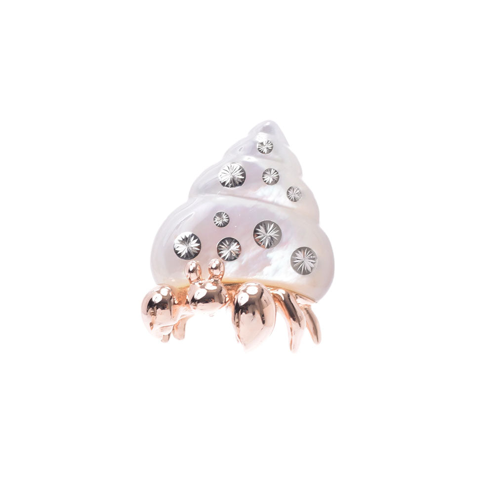 MIKIMOTO ミキモト ピクウエ ヤドカリ ユニセックス K18PG/シェル ブローチ Aランク 中古 