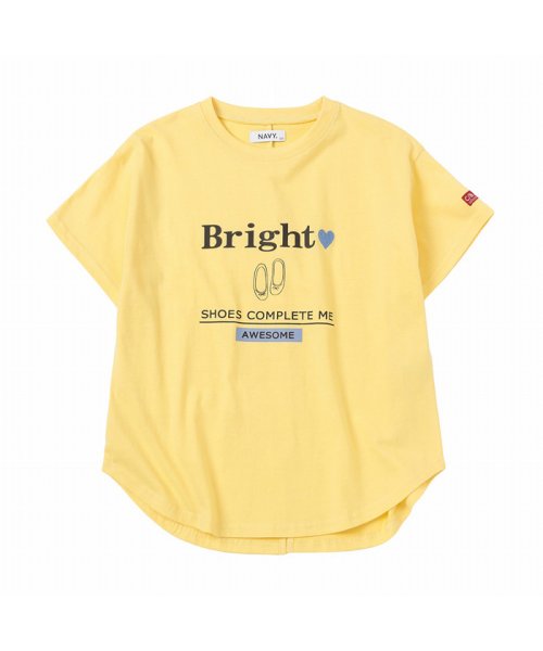 NAVY ネイビー バックスリットラウンドTシャツ 22254816