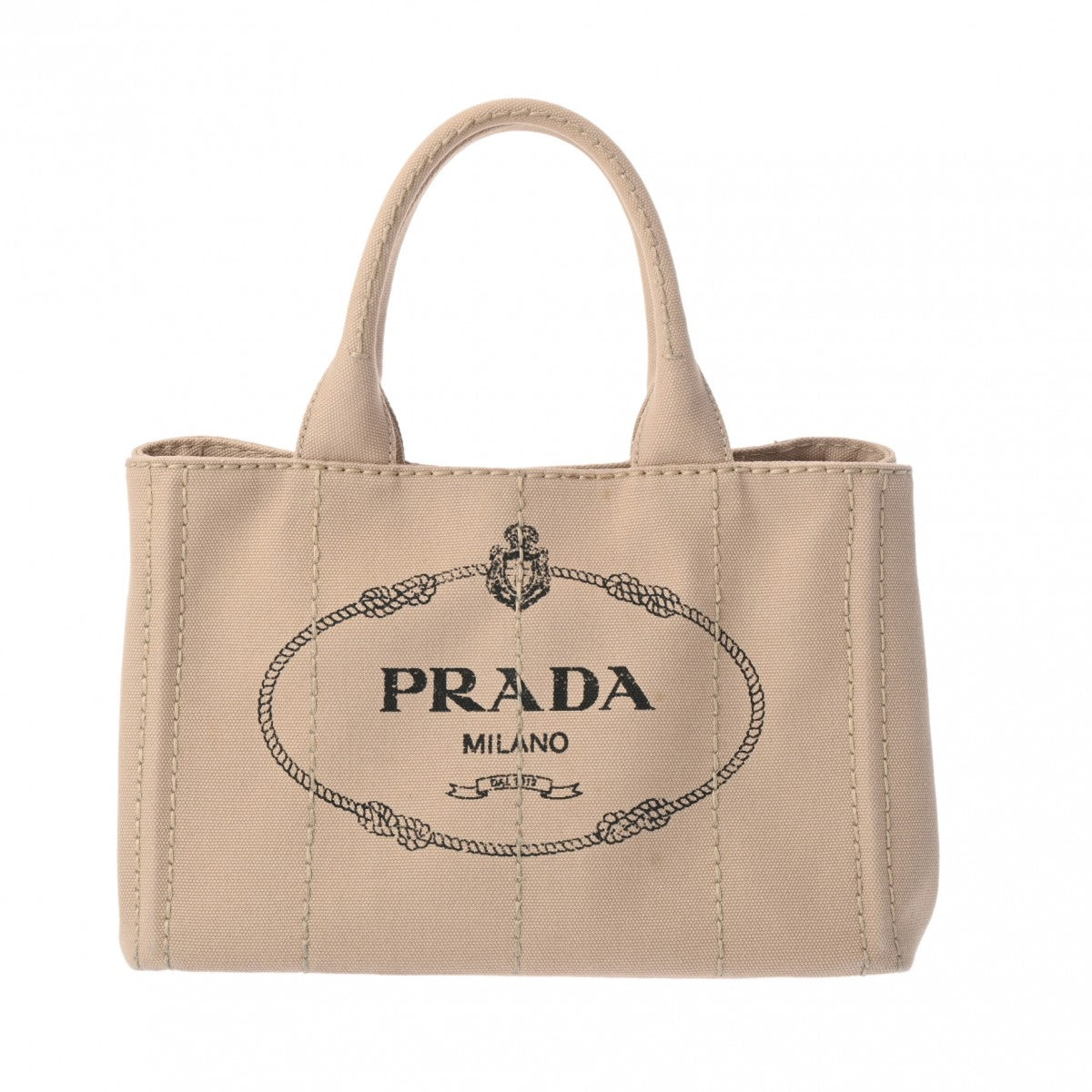 PRADA プラダ カナパ ミニ 2WAY ベージュ 1BG439 レディース キャンバス トートバッグ Aランク 中古 