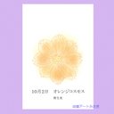 10月02日誕生花カード（花言葉つき）点描画