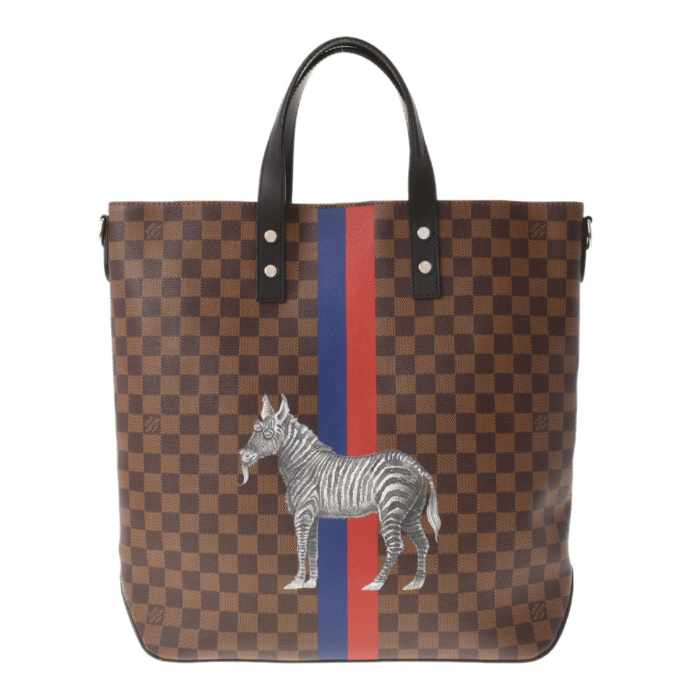 LOUIS VUITTON ルイヴィトン ダミエ アトラストート 2WAYバッグ チャップマンブラザーズ サバンナ ブラウン N42702 メンズ トートバッグ Aランク 中古 