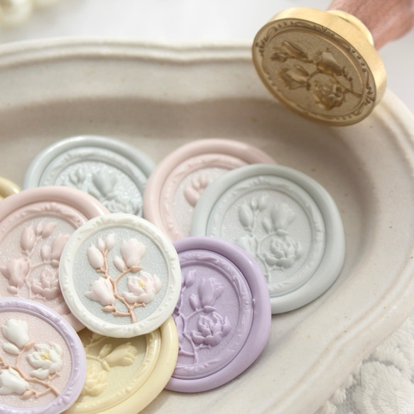 Wax seal stamp │ ハクモクレン / Magnolia │ シーリングスタンプ【28×24mm】