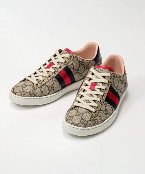 グッチ GUCCI 499410 96G50 スニーカー エース レディース シューズ GGスプリーム キャンパス シグネチャー ACE  エレガント ローカッ