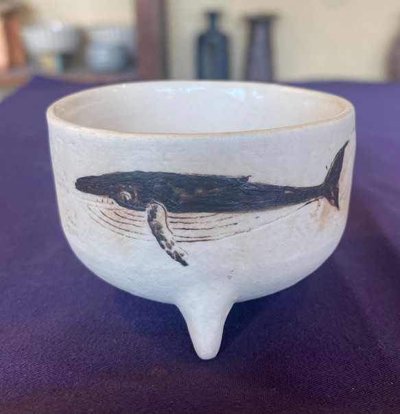 クジラのお猪口　ぐい呑み　手描き Japanese Sake cups